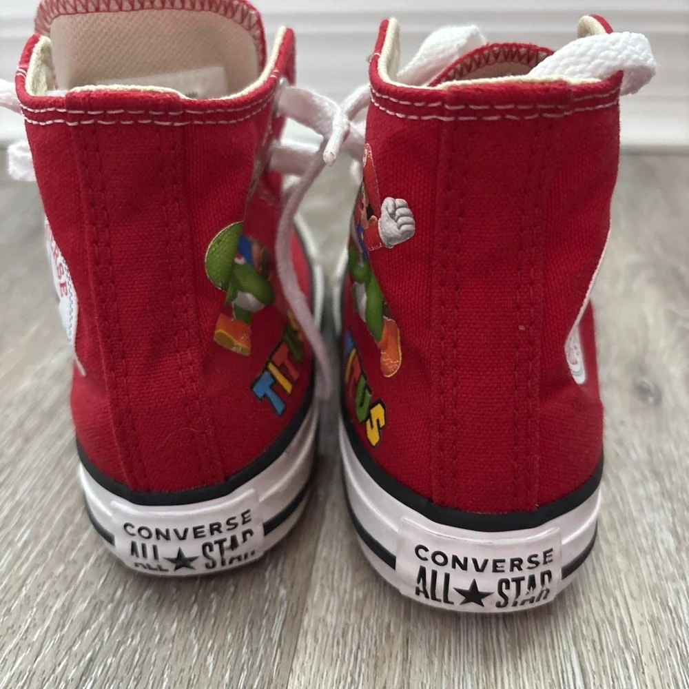 Converse Custom Super Mario Red Children's High Tops Size 11 Titus